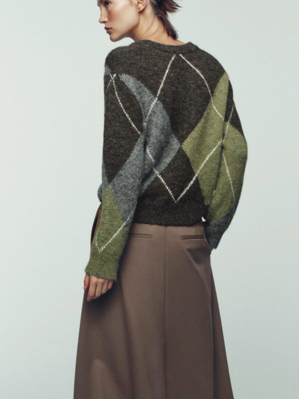 ZARA BLOGGER FAVORITE DIAMOND KNIT jumper sweater NWT small - Picture 4 of 10